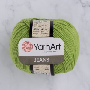 YARNART JEANS #69 best amigurumi yarn, green olive yarn, sport crochet toys yarn, knitting yarn, cotton yarn, polyacrylic yarn, baby yarn